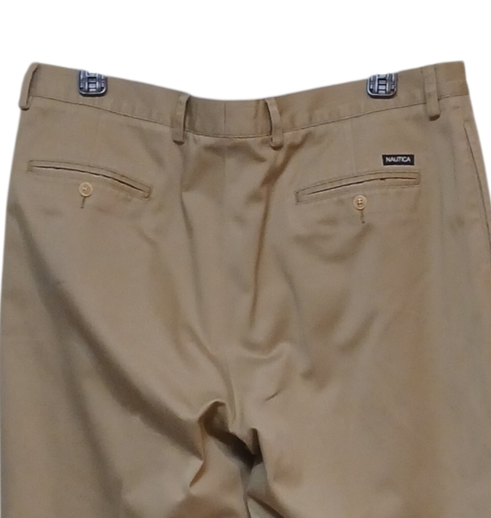 Nautica - NWOT, Classic Fit Khaki Pants, Pleated & Cuffed, Straight Leg, 40x30 - Picture 8 of 10